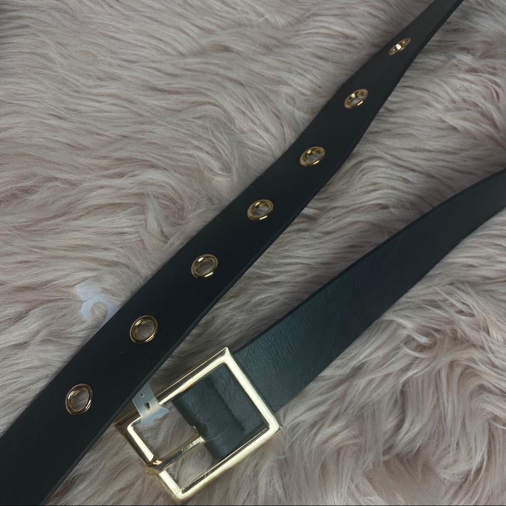 Square Metal Buckle Black  Belt New - Picture 5 of 10